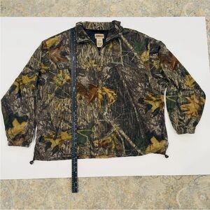 Vintage Mossy Oak Field Staff Jacket Men 2XLarge Camo Fleece Hunting Full Zip